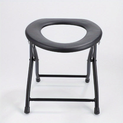 Multifunctional Foldable Potty Chair – Adult Toilet Stool with Cushioned Seat and Steel Frame, Compact Design for Elderly Use