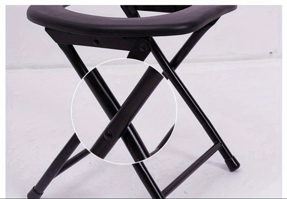 Multifunctional Foldable Potty Chair – Adult Toilet Stool with Cushioned Seat and Steel Frame, Compact Design for Elderly Use