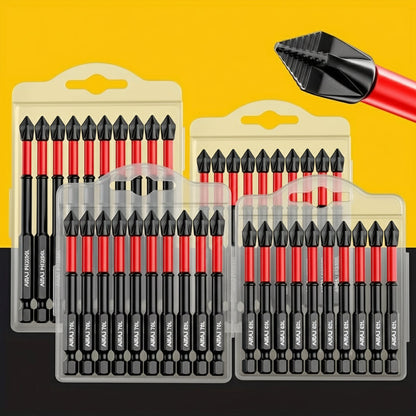 Magnetic Cross Screwdriver Bit Set – 6-Piece Non-Slip Tungsten Steel Bits for Electric & Manual Drills