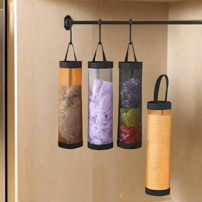 Space-Saving Mesh Bag Organizer – Foldable Breathable Kitchen Storage for Produce, Snacks, and Reusable Bag Organization