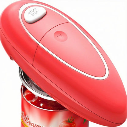 One-Touch Electric Can Opener – Automatic Smooth-Edge Handheld Opener for All Can Sizes, Battery-Powered Kitchen Gadget for Seniors & Arthritis
