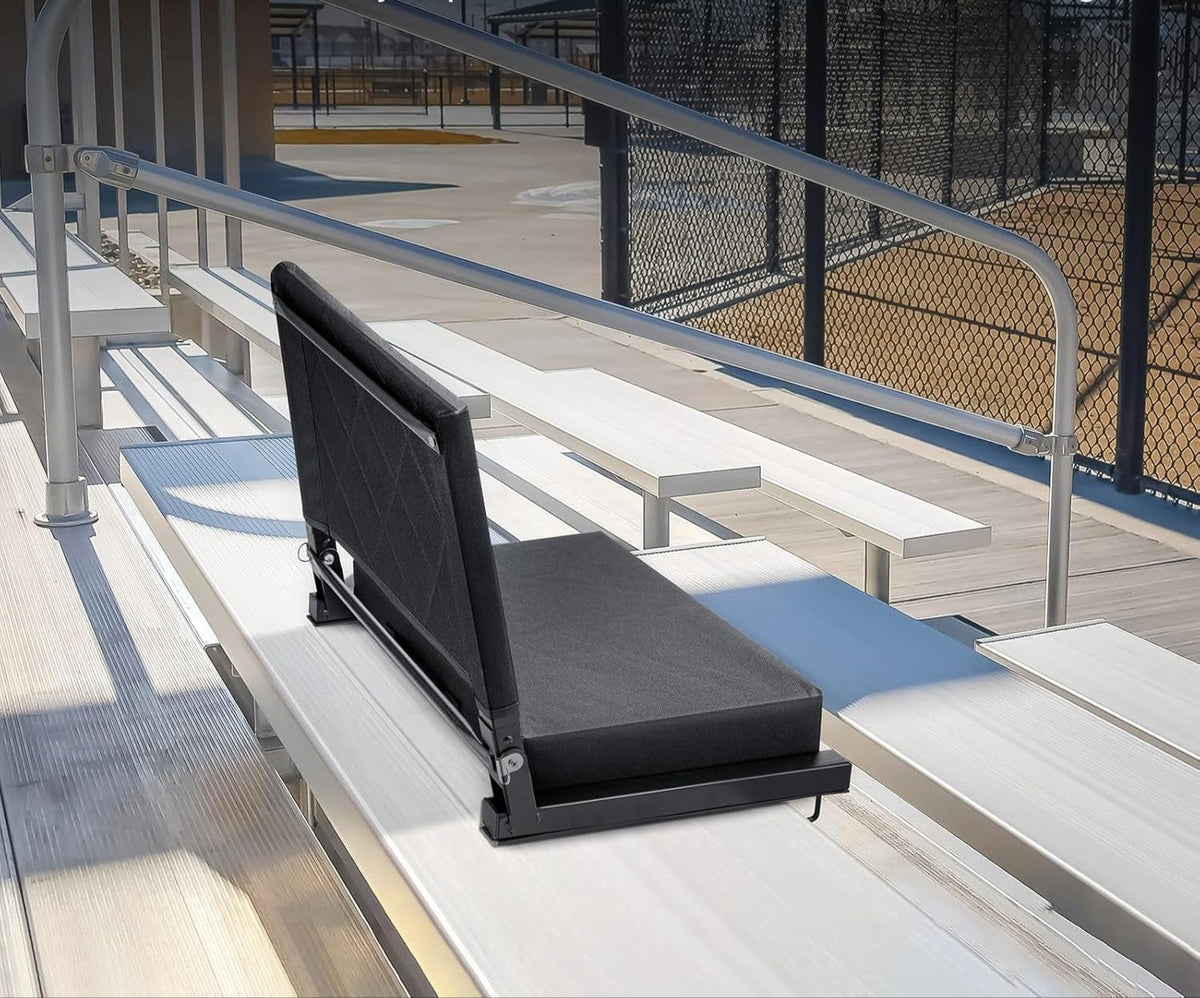 Ultra-Padded Portable Stadium Seats – Comfortable Adjustable Bleacher Chairs with Back Support and Shoulder Strap for Game Day Events