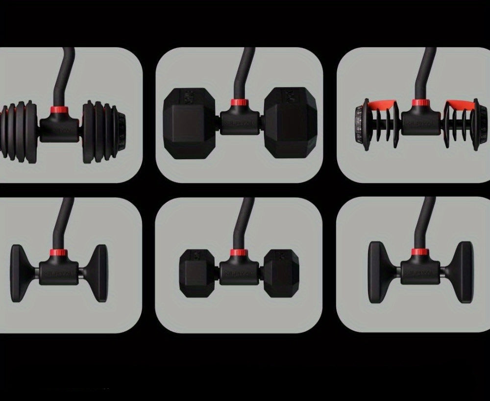 Hyperbell Dumbbell Converter – Adjustable Home Fitness Attachment Transforming Dumbbells into Barbell or Kettlebell up to 90.72KG