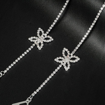 Adjustable Rhinestone Butterfly Body Chain- Sparkling Off-Shoulder Jewelry Piece That Adds Glam to Any Outfit Instantly