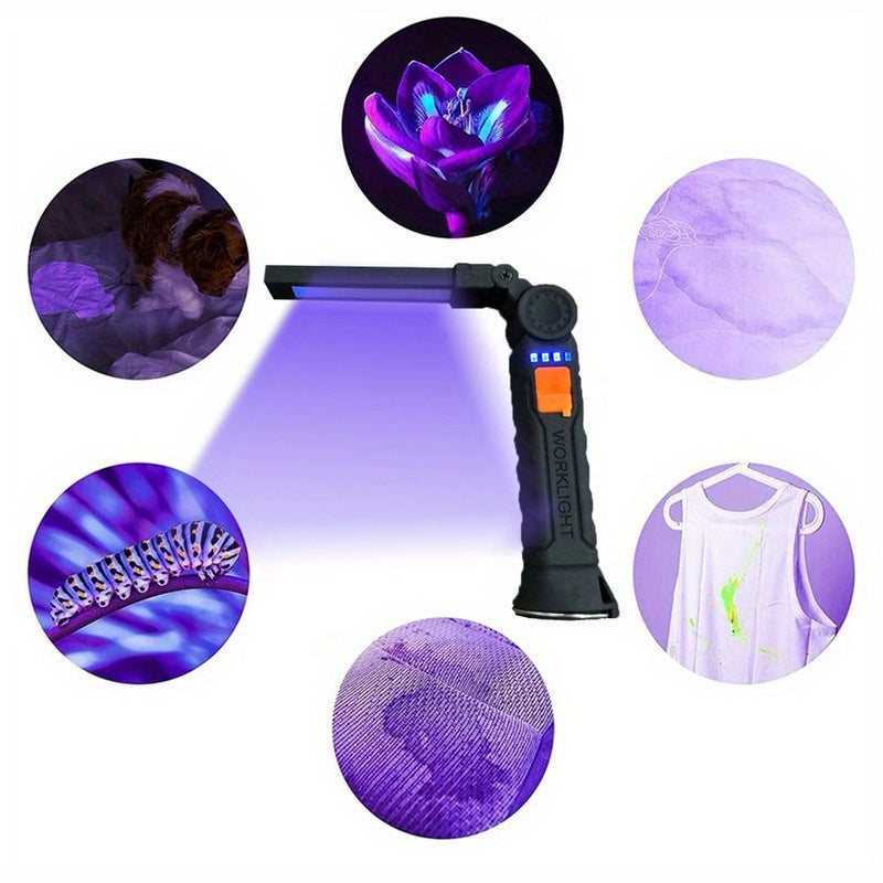 Portable LED Rechargeable UV Flashlight –  Black Light for Pet Urine Detection, Stain Cleaning, and Outdoor Essentials