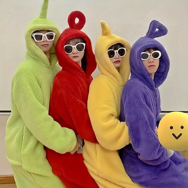 Tweenie Costume Onesie – Soft Cartoon Pajama with Hood & Glasses for Halloween & Party Fun