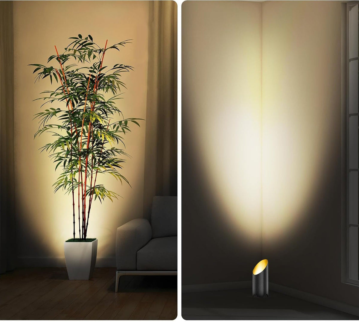 Indoor Spotlight Uplighting Set – 2-Pack Adjustable Plant Lights with Foot Switch Perfect for Houseplants, Artwork, and Home Accents