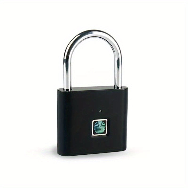 USB Rechargeable Smart Fingerprint Padlock – Stainless Steel Mini Keyless Biometric Lock with Low Power Reminder, Durable Security for Suitcase, Luggage, and Travel
