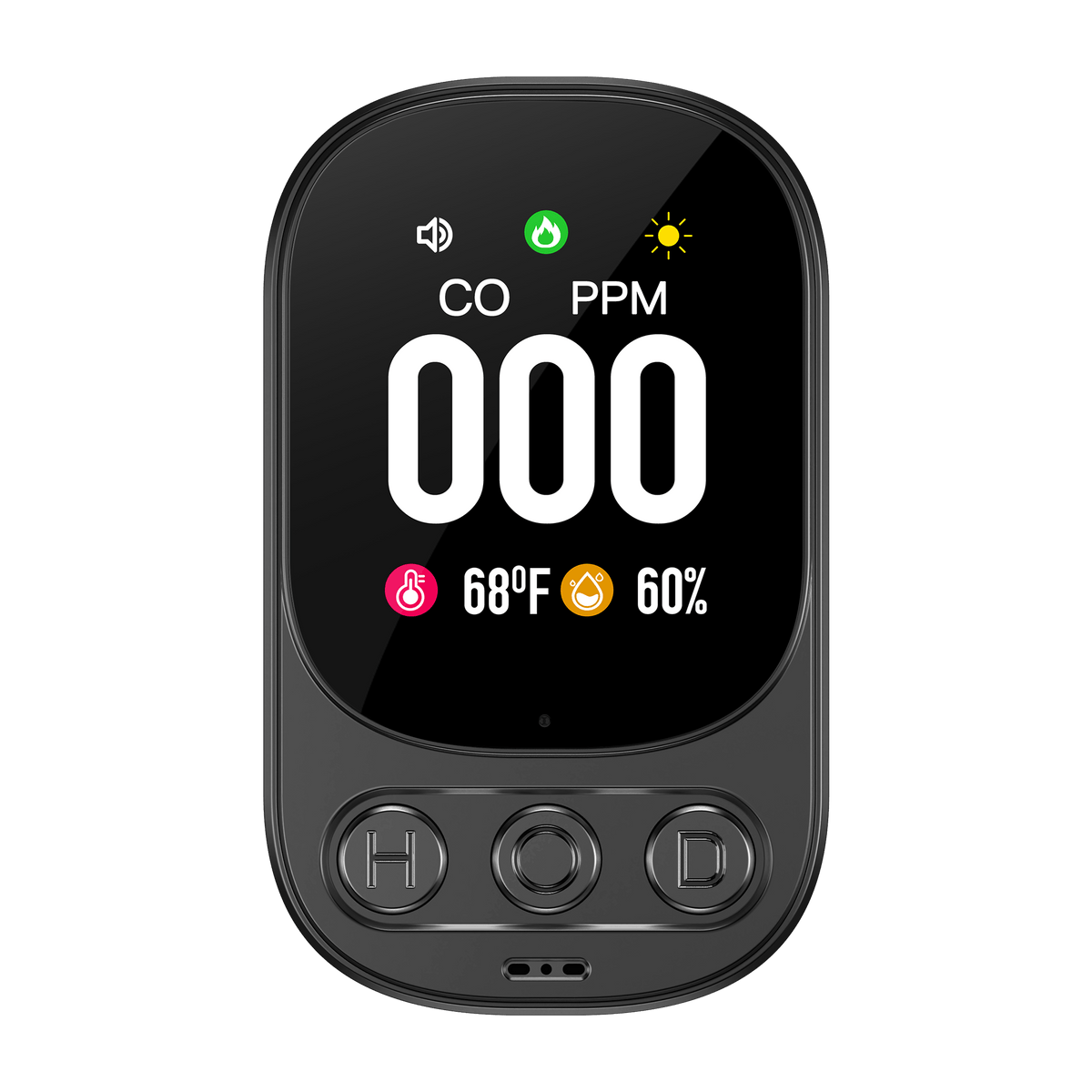 Plug-in Carbon Monoxide Detector – 3-in-1 CO Level Alarm with Temperature & Humidity Sensor, Easy Install Safety Device