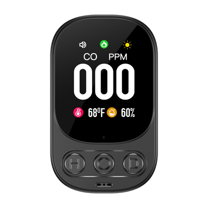 Plug-in Carbon Monoxide Detector – 3-in-1 CO Level Alarm with Temperature & Humidity Sensor, Easy Install Safety Device