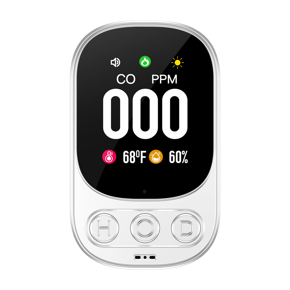 Plug-in Carbon Monoxide Detector – 3-in-1 CO Level Alarm with Temperature & Humidity Sensor, Easy Install Safety Device