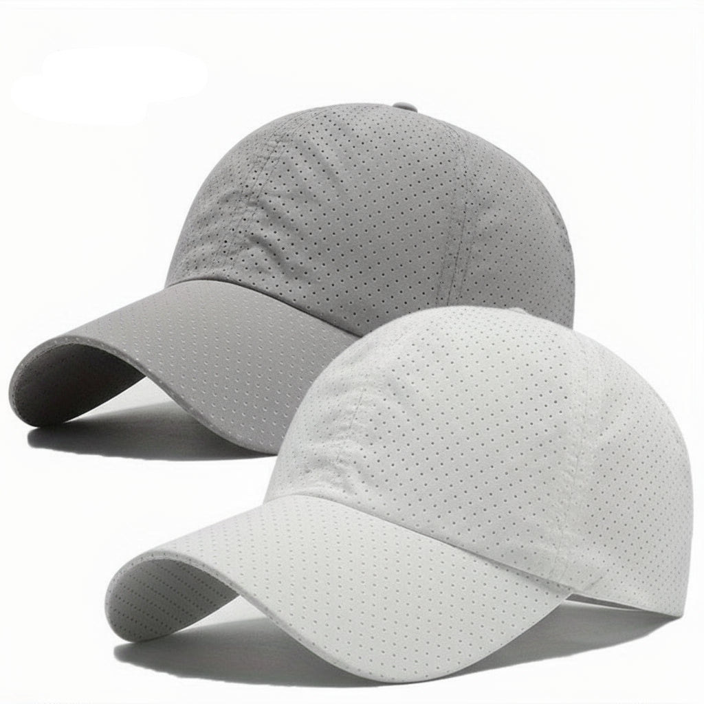 Quick-Dry Unisex Baseball Caps – Two Pack Polyester Sports Hats with Snow Mountain Logo for Cycling & Outdoor Adventures