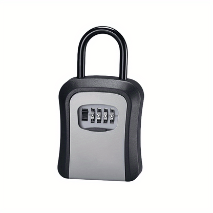 Wall-Mounted Key Lock Box – Resettable 4-Digit Combination Code, Durable Weatherproof Alloy, Secure Indoor Outdoor Key Storage, Sleek Black Design, Ideal for Home, Garage, or Store Security