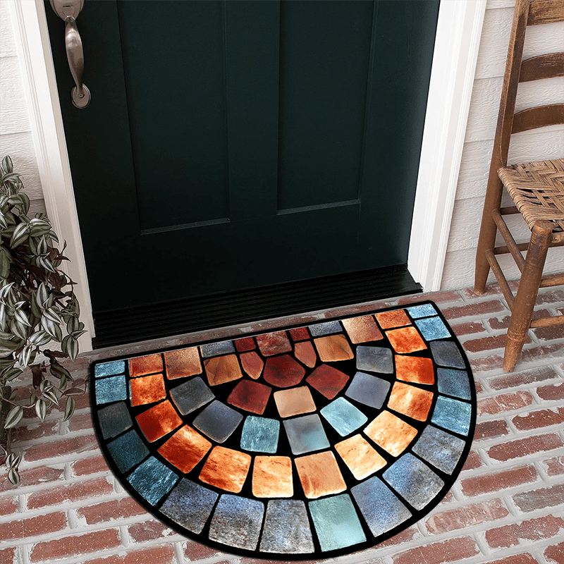 Chic Non-Slip Door Mat – Thick Soft Polyester Entry Rug with Modern Art Pattern for Porches, Living Room & Indoor Decor