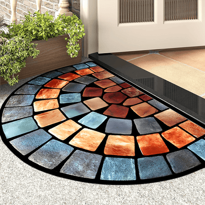 Chic Non-Slip Door Mat – Thick Soft Polyester Entry Rug with Modern Art Pattern for Porches, Living Room & Indoor Decor