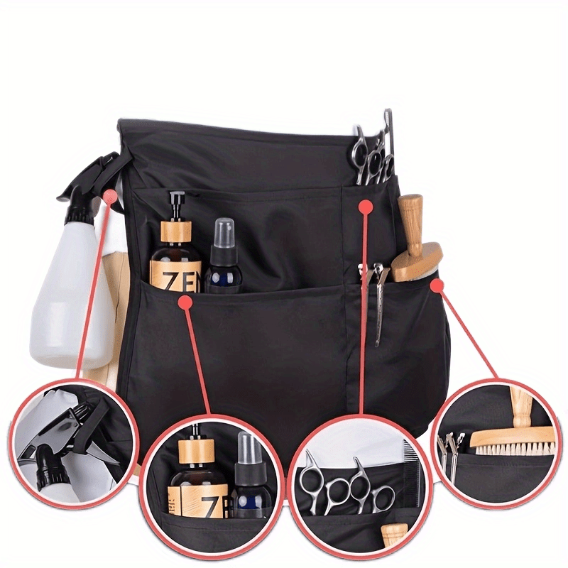 Hair Stylist Waist Apron with Pockets – Adjustable Bleach-Proof Barber Tool Belt Apron for Salon Professionals, Hairdressers and Stylists with Hair-Resistant Fabric