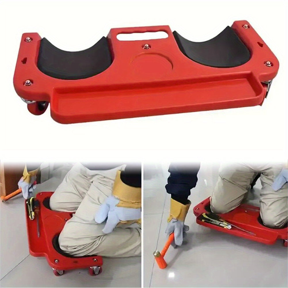 Rolling Knee Cushion with Five Swivel Castors – High-Impact ABS Frame Rolling Knee Dolly for Mechanics, Auto Repair, Comfortable Movement, and Superior Knee Protection During Work