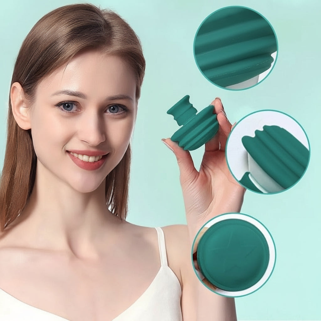 Portable Facial Toning Exerciser – Non-Electric Green V-Line Double Chin Shaper for Skin Firming, Jawline Sculpting, Wrinkle Reduction & Daily Beauty Training