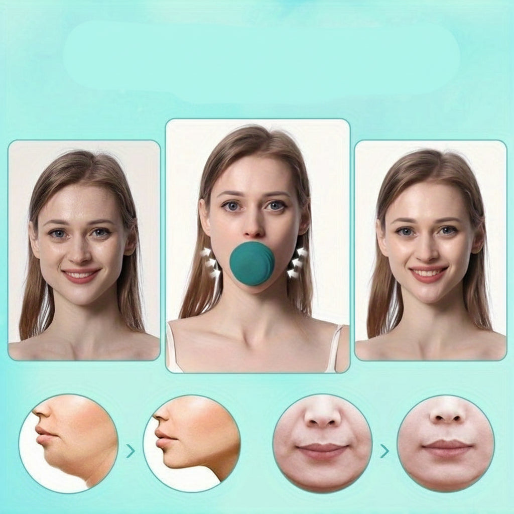 Portable Facial Toning Exerciser – Non-Electric Green V-Line Double Chin Shaper for Skin Firming, Jawline Sculpting, Wrinkle Reduction & Daily Beauty Training