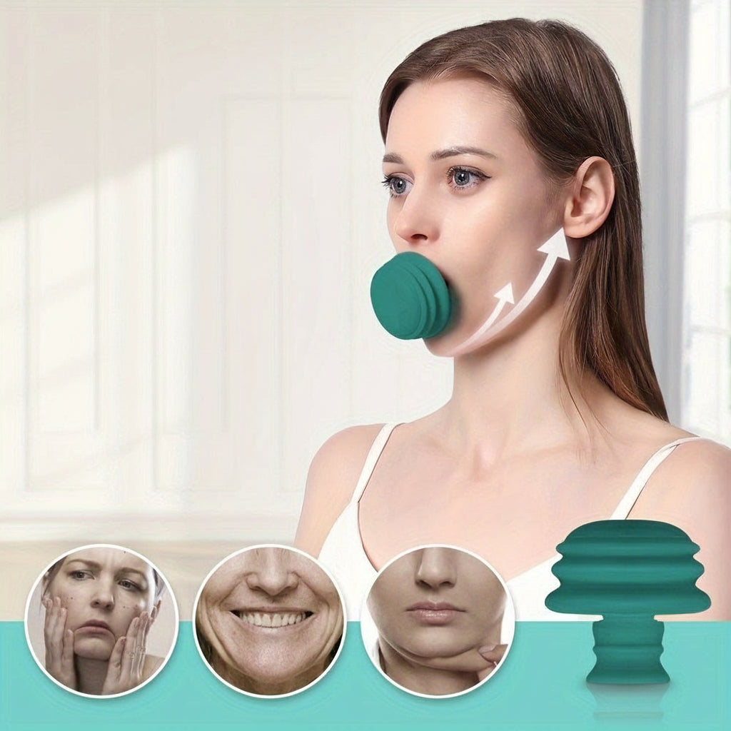 Portable Facial Toning Exerciser – Non-Electric Green V-Line Double Chin Shaper for Skin Firming, Jawline Sculpting, Wrinkle Reduction & Daily Beauty Training