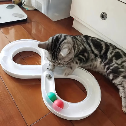 Durable Plastic Cat Turntable Toy – Interactive Indoor Kitten Track Spinner for Endless Play, Fun, and Active Pet Engagement