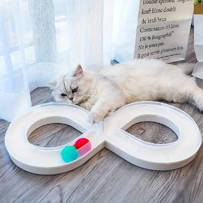 Durable Plastic Cat Turntable Toy – Interactive Indoor Kitten Track Spinner for Endless Play, Fun, and Active Pet Engagement
