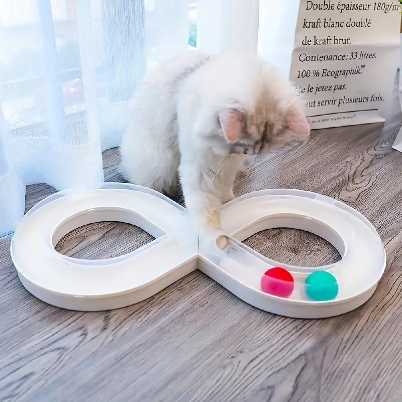 Durable Plastic Cat Turntable Toy – Interactive Indoor Kitten Track Spinner for Endless Play, Fun, and Active Pet Engagement