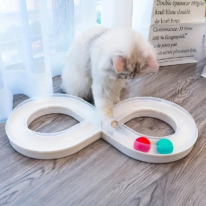 Durable Plastic Cat Turntable Toy – Interactive Indoor Kitten Track Spinner for Endless Play, Fun, and Active Pet Engagement
