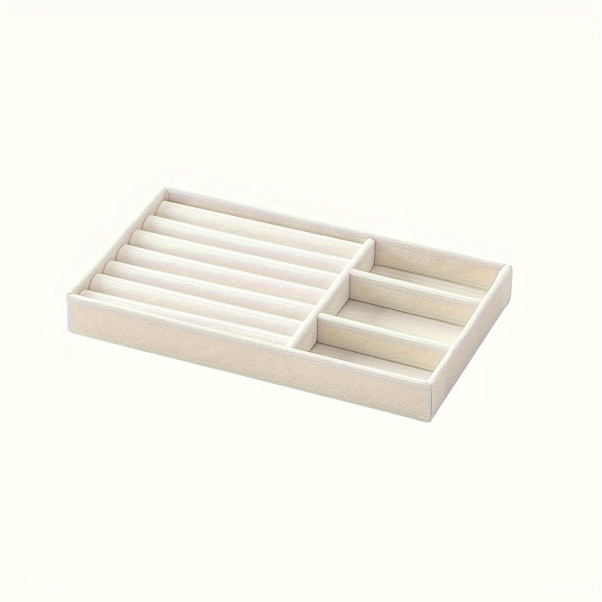 Velvet Jewelry Display Rack – 4-Piece Multi-Grid Organizer for Rings, Earrings, Necklaces, Bracelets, Watches & Elegant Vanity Showcases