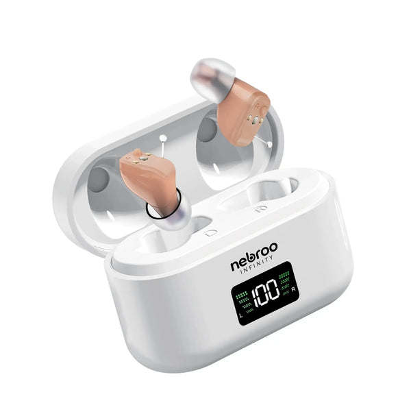 Nebroo Infinity Hearing Aid & Amplifier | 4-in-1 Environment Settings | 19 Hour Battery Life