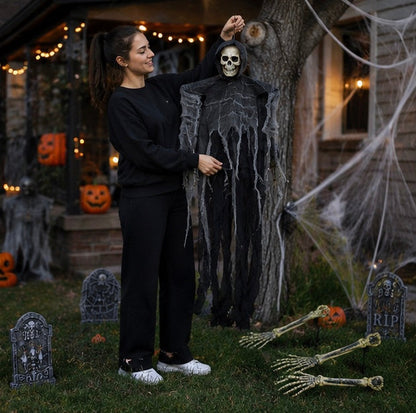 Halloween Skeleton Hand Props – Realistic Plastic Human Bone Decorations for Garden, Patio, Outdoor Lawn, and Haunted Party Displays
