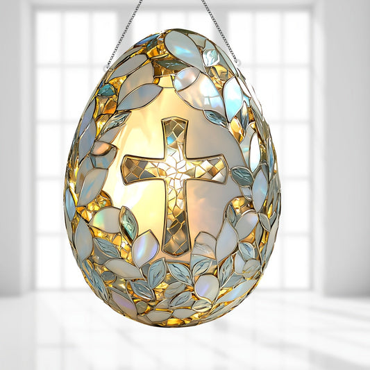 Acrylic Easter Egg Suncatcher – 2D Vibrant Hanging Window Panel for Garden, Home, Holiday Gifts & Seasonal Window Displays