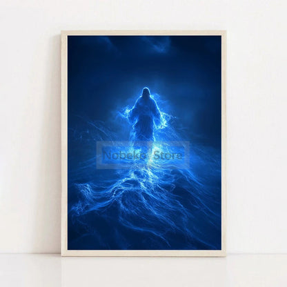 Modern Christian Jesus Poster - Inspirational Bible Verse Canvas Wall Art for Living Room Faith Decor & Religious Gift