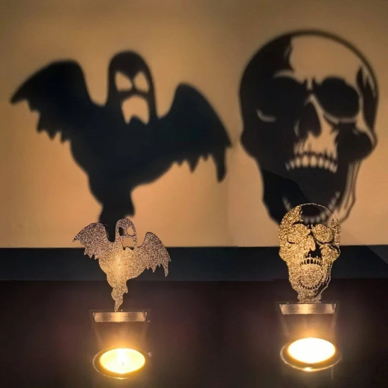 Halloween Decorative Candle Holder – Scary Resin Candlestick Ornament Desk Accessory for Haunted Room Ambiance and Festival Party Décor