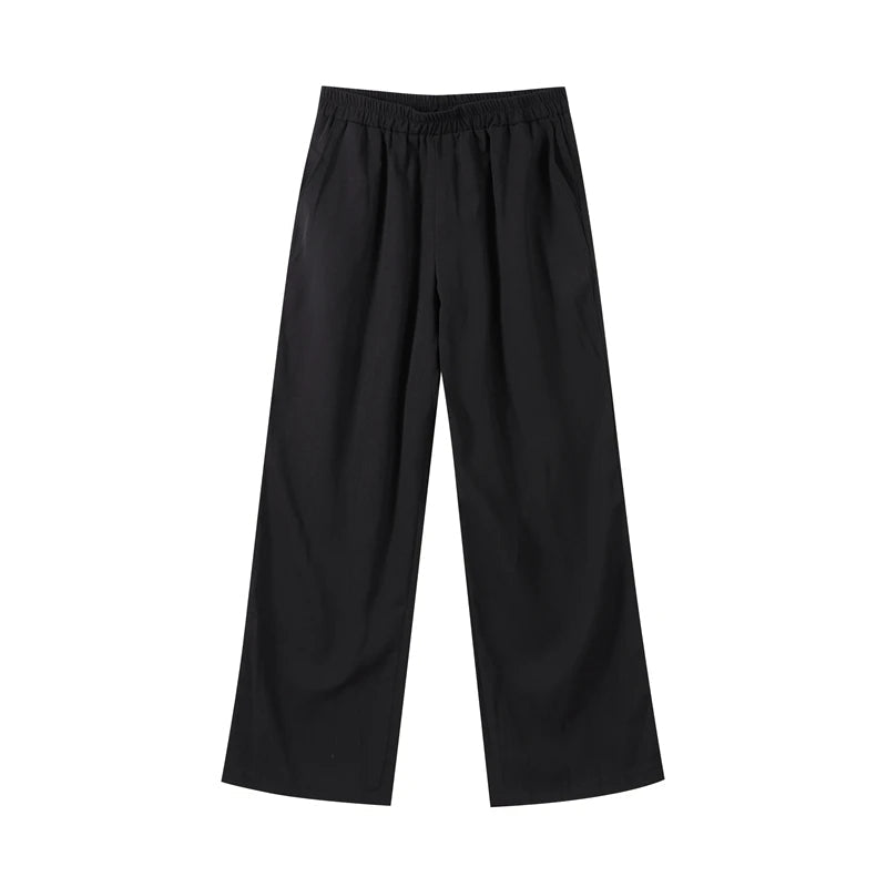 Women’s Casual Spring Summer Pants Set – Elegant Loose-Fit Pullover with Irregular Neck and Wide-Leg Pants for Effortless Everyday Sophistication