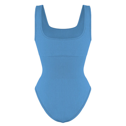 Sexy Ribbed Backless Bodysuit – Summer Sleeveless Romper with Streetwear Vibes, Perfect Shapewear for a Snatched Look