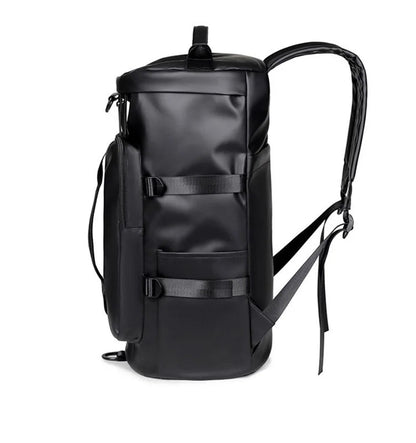 Gym Travel Backpack for Men & Women – Faux Leather Duffel Shoulder Bag, Durable Outdoor Sports and Fitness Weekender Gear