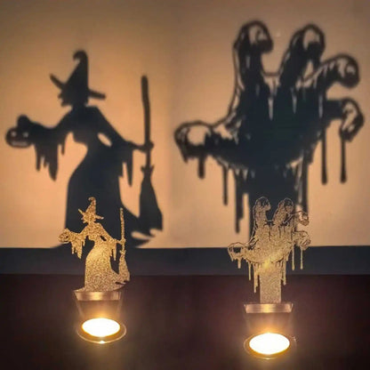 Halloween Decorative Candle Holder – Scary Resin Candlestick Ornament Desk Accessory for Haunted Room Ambiance and Festival Party Décor