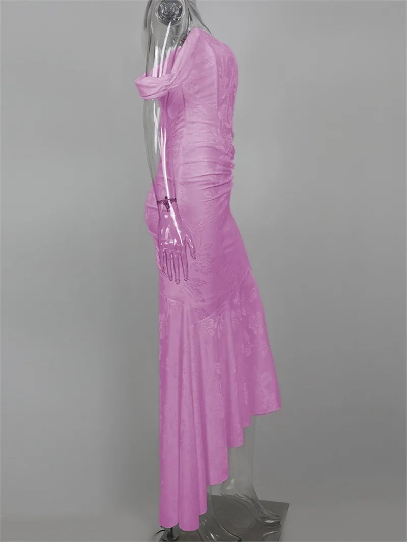 Mozision Off-Shoulder Backless Evening Dress – Purple Sleeveless Bodycon for Unforgettable Parties