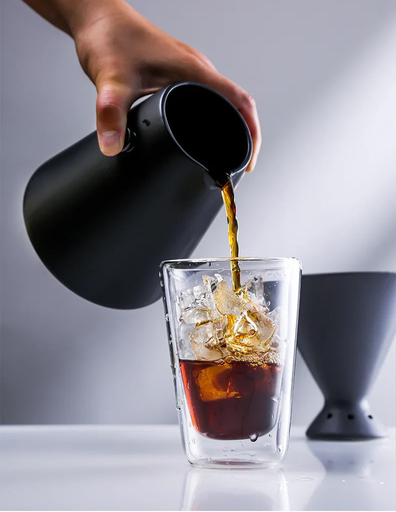 Ceramic Pour Over Coffee Maker Set – 650ml Drip Coffee Filter Pot for Home Brewing, Rich Flavor Extraction, and Daily Coffee Ritual