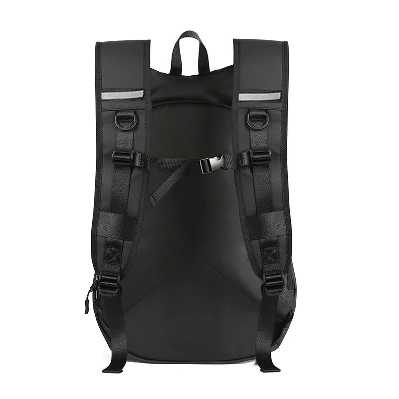Waterproof Helmet Backpack – Motorcycle & Cycling Storage Bag with Reflective Stripe, Large Capacity & Secure Helmet Carrying Solution