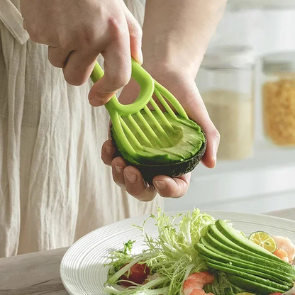 Three-in-One Avocado Slicer Set – Fruit Peeler, Corer and Pulp Separator Kitchen Tool for Easy Avocado Preparation