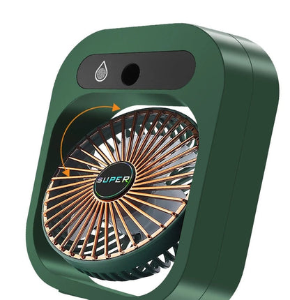 USB Mini Ice Fog Fan – Multi-Function 1200mAh Cooling Device with Humidifier, Air Conditioning Features, and Desk Portability