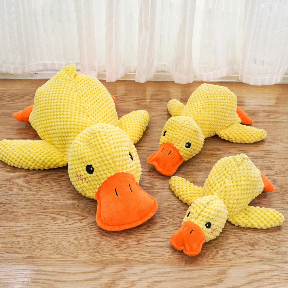 Plush Duck Chew Toy – Squeaky & Bite-Resistant for Calming Puppies & Teething Relief