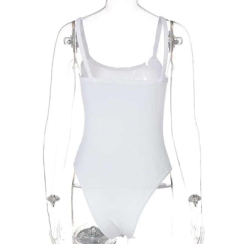 Strappy Bodycon Bodysuit – Sleeveless Sheer Jumpsuit for a Sexy Summer Look Perfect for Beach Getaway