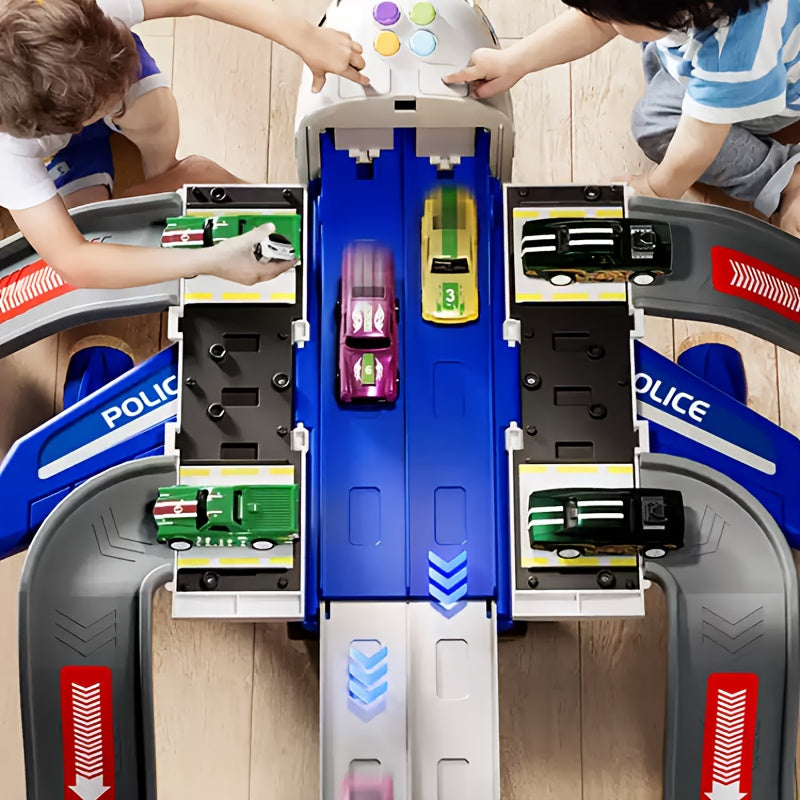 Large 42-Inch Airplane Toy Playset – Includes 6 Vehicle Toys, 4 Tracks, Lights & Sounds for Kids’ Birthday and Christmas Fun