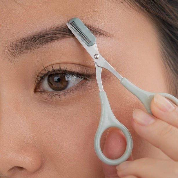 Eyebrow Trimming Scissors with Comb - Stainless Steel Precision Grooming Tool for Shaping, Styling and Perfect Brows