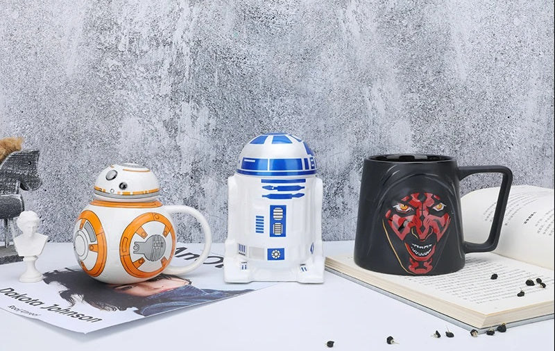 Star Wars R2-D2 Ceramic Mug with Lid – Thermal Insulated Mandalorian Coffee Cup for Kids & Adults, Creative Gift Box Kitchen Tool