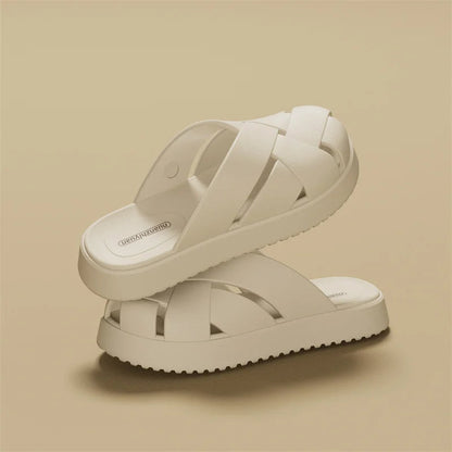 Unisex Closed-Toe EVA Slippers – Soft Anti-Slip Summer Sandals for Men & Women, Outdoor Baotou House Shoes for Home Comfort