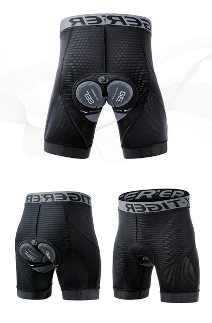 Breathable Men's Padded Cycling Shorts – 5D Underwear with Anti-Slip Leg Grips